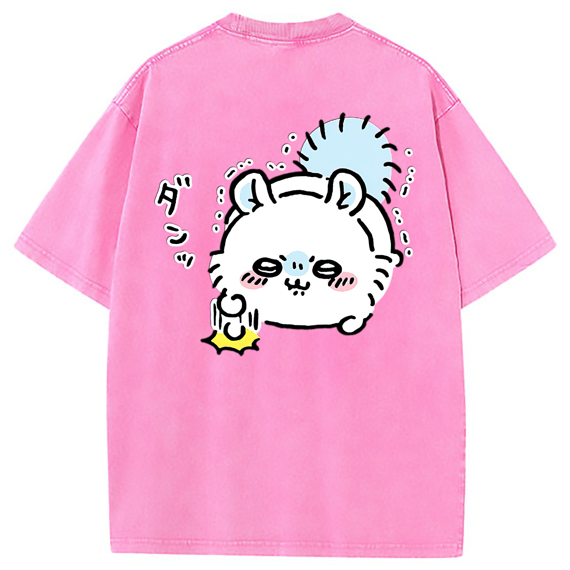 （画像用） ちいかわ モモンガ Chii-kawa Momonga 綿100% ヴィンテージ風 半袖Tシャツ（背面プリント）